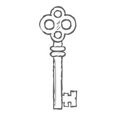 Hand Drawn Key isolated on white background vector N6