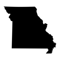 Map of the U S state Missouri N2