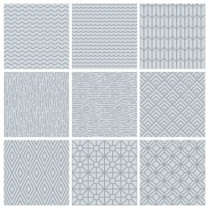 Vector set of simple mono line patterns