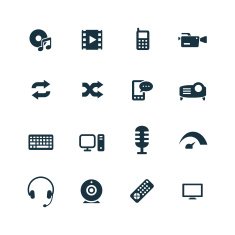 technology icons set N3