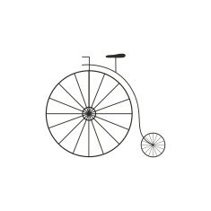 Vector Retro Big Wheel Bycicle