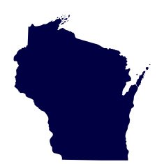 Map of the U S state Wisconsin N3