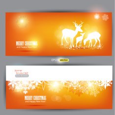 Elegant Christmas banners with deers