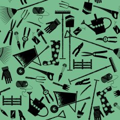 Set of garden tools Seamless background pattern N2