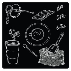 vector illustration silhouettes of coffee
