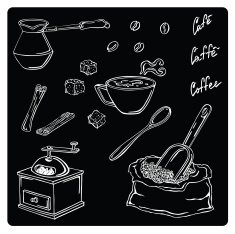 vector illustration silhouettes of coffee N2