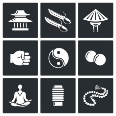 Wing Chun icons Vector Illustration