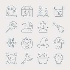 Halloween Line Icon Set N8