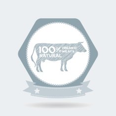 premium beef label badge Farm shop cow milk Vintage Style
