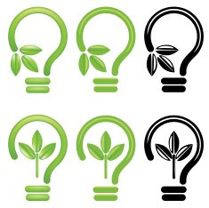 Green Leaf Lightbulb Icon