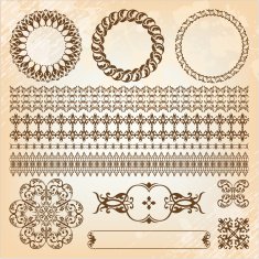 collection of beautiful vintage elements for design