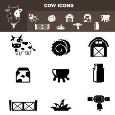 cow farm icon vector N2