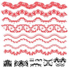 Frame Elements Set - different lace and ornamental borders