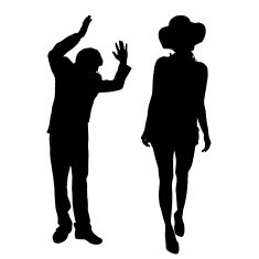 Vector silhouettes of people N235
