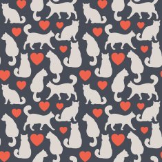 Vector seamless pattern with cats N2