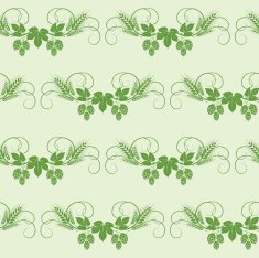 Hop and wheat seamless pattern