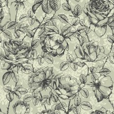 Rose pattern blue N2