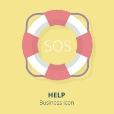 Business icon Help Flat vector illustration