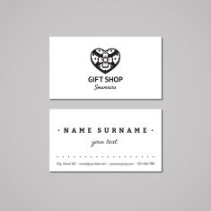 Gift shop business card design concept Logo with heart box N2