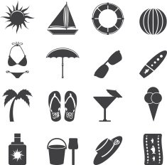 Silhouette Summer and Holiday Icons