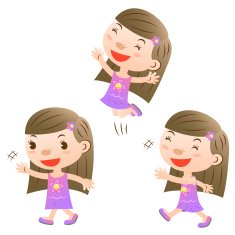 cute girl jumping and walking N2