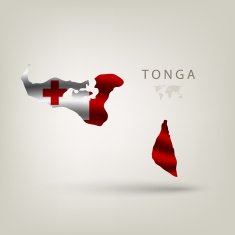 Flag of TONGA as a country with shadow N2