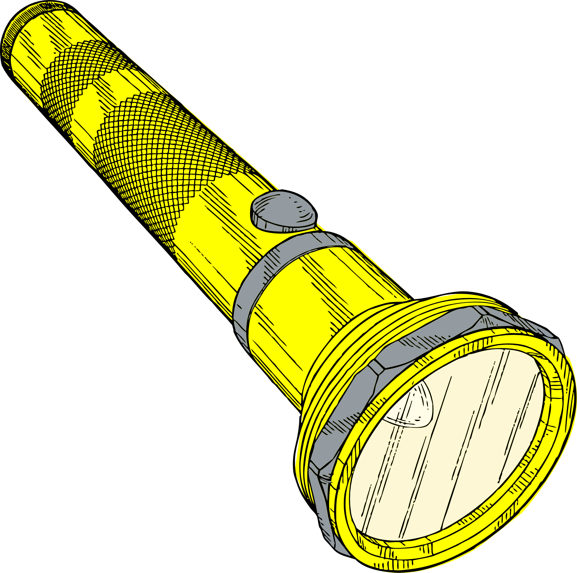 Yellow flashlight drawing free image download
