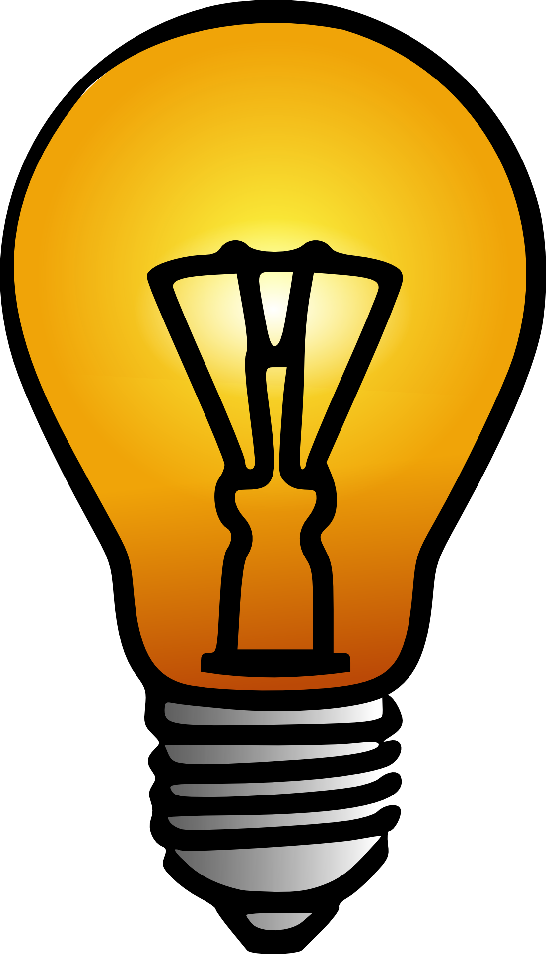 Yellow light bulb with gray tip free image download