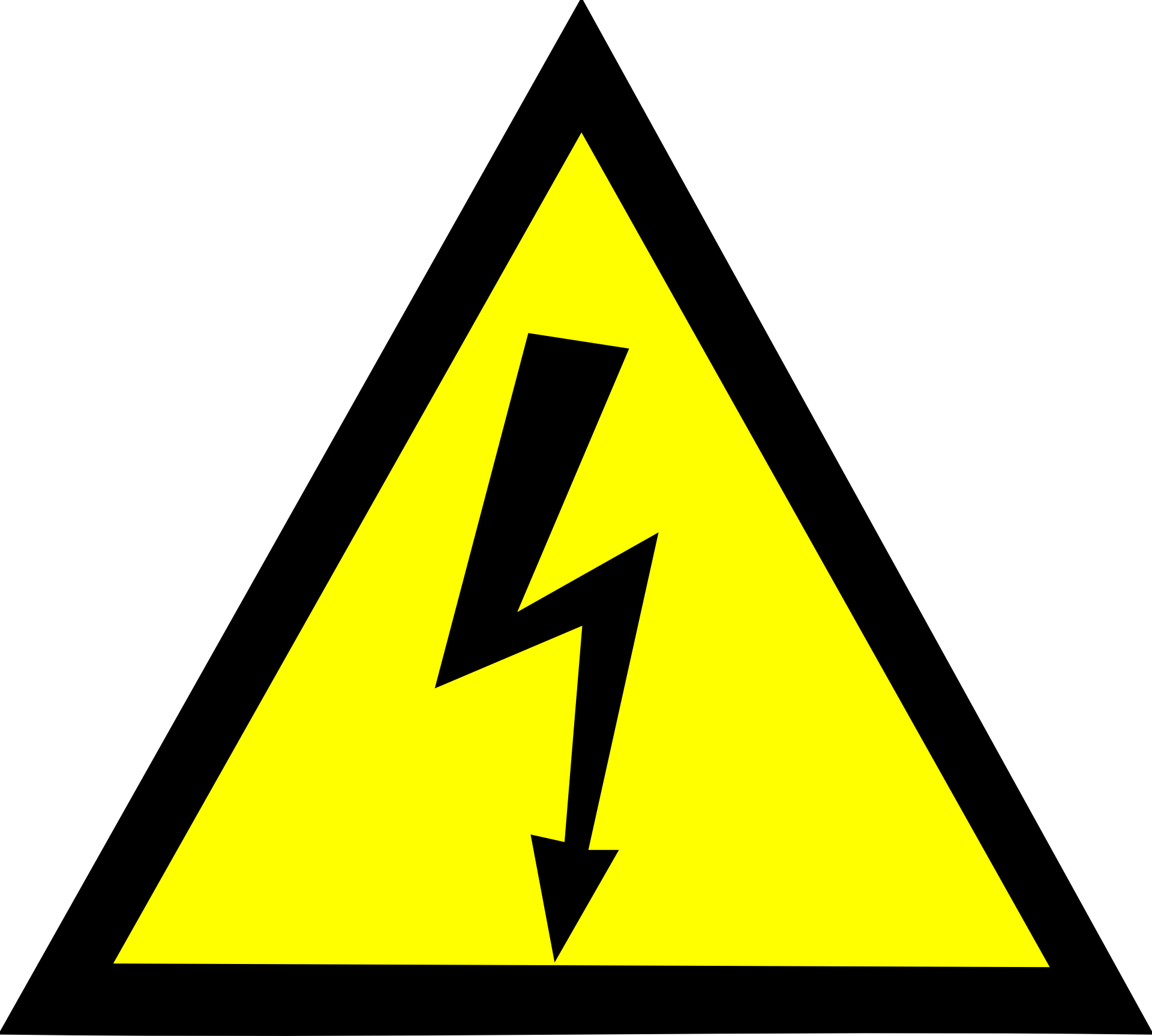 Yellow bright high voltage warning sign free image download