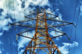 power line under blue sky