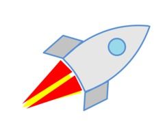 Startup of rocket clipart