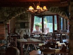 restaurant in a rustic style