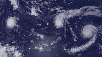 Photo of hurricanes over the Pacific Ocean Scene from Space Station