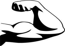 painted muscles of bodybuilder