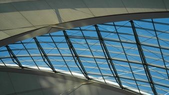 modern construction of a glass roof