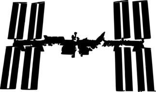 international space station on white background