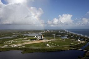 rocket launch in the space center