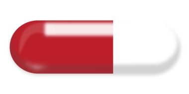 red and white medicine capsule