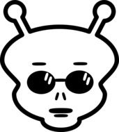 alien sunglasses cartoon monster drawing