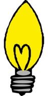 drawing of a yellow light bulb on a white background