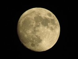 moon on a black background close-up