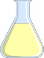 clipart of the yellow liquid in a flask