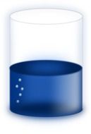jar with blue liquid