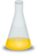 clipart of a little liquid in a flask