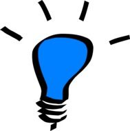 bulb light blue as a drawing