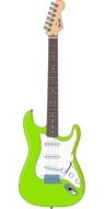 green electric guitar