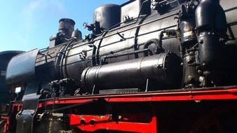 steam locomotive red details