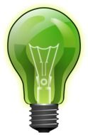 clipart of green light bulb