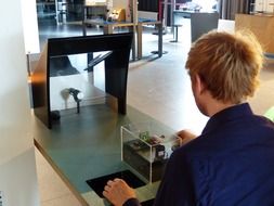 the guy is experimenting with physics