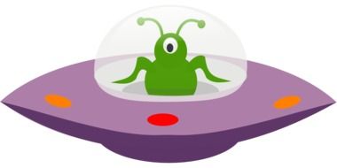 Clipart of alien in spaceship